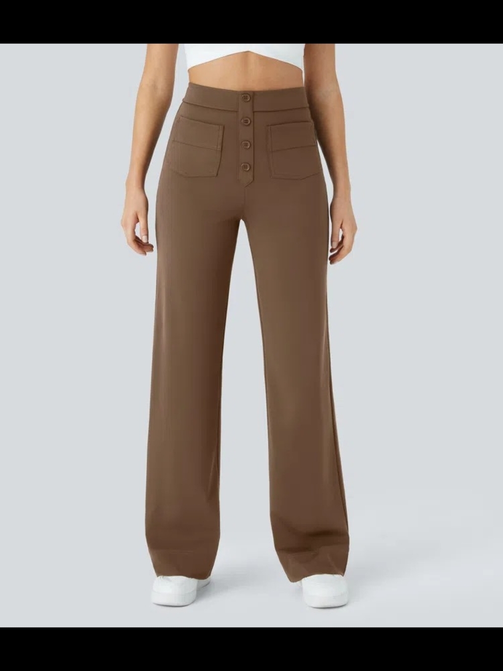 HALARA DayStretch High Waisted Straight Leg Pants - Brown Xtra Tall